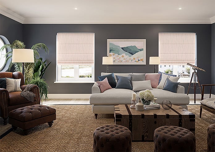 Willow Field, Pastel Pink - Motorised Roman Blind - Image 8